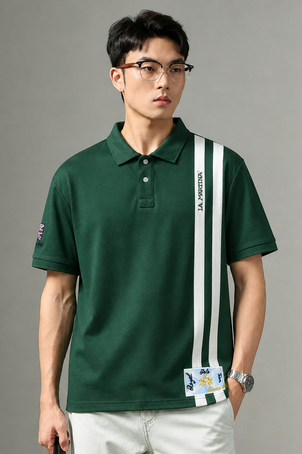 PreviousNext 30% off LA Mrtin Side Striped Style Men's Polo Shirt