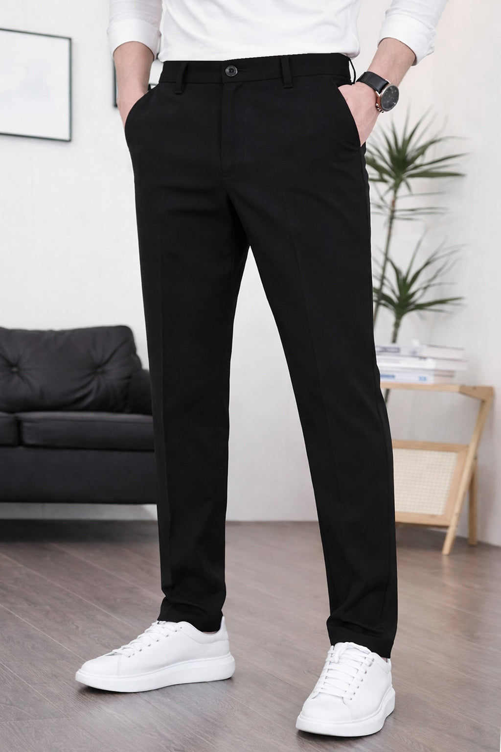 Skip to product information PreviousNext 50% off Regular & Tailored Formal Slim Fit Cotton Pant