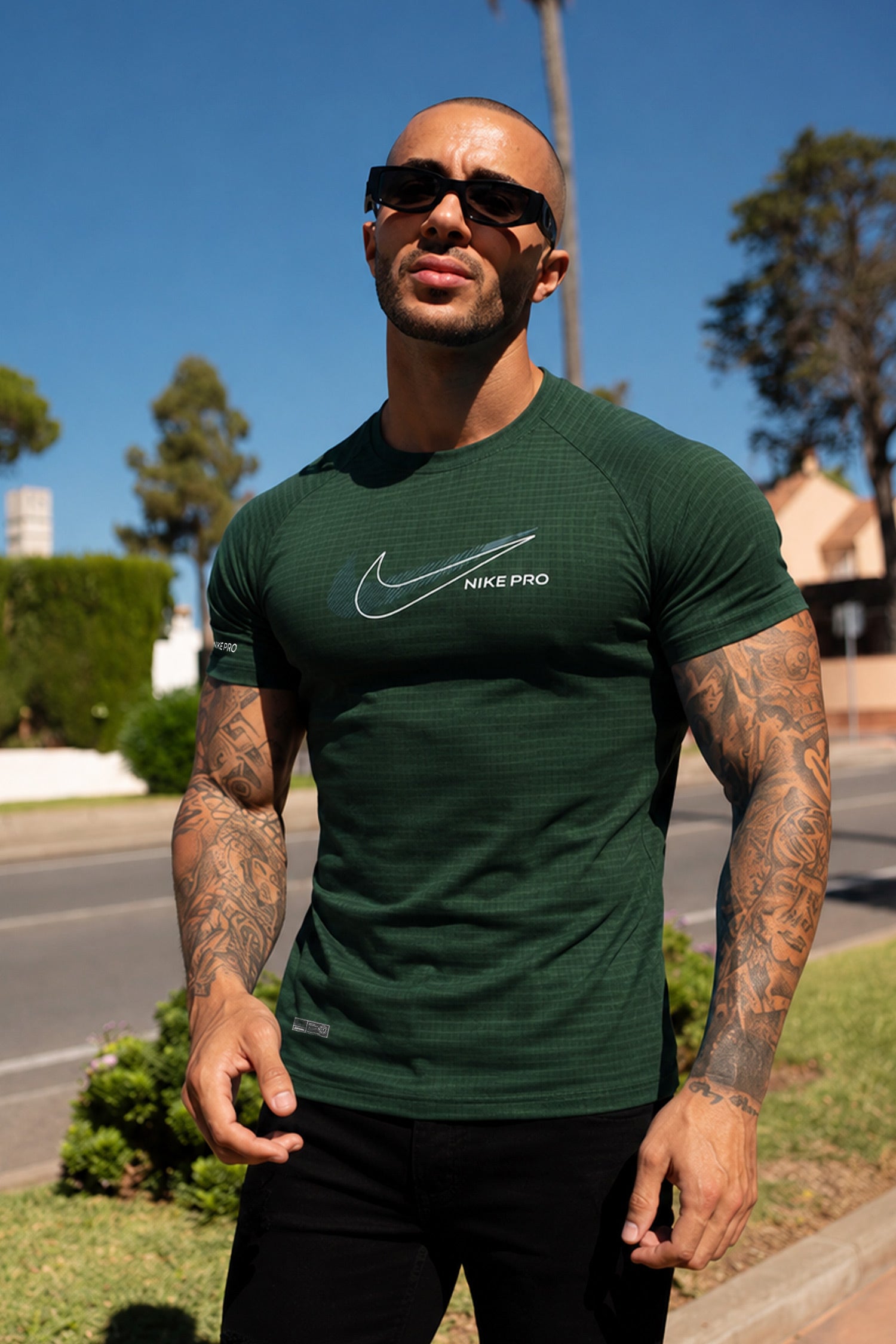 Nke Pro Honey Comb Textured Imp Dry-Fit Tee