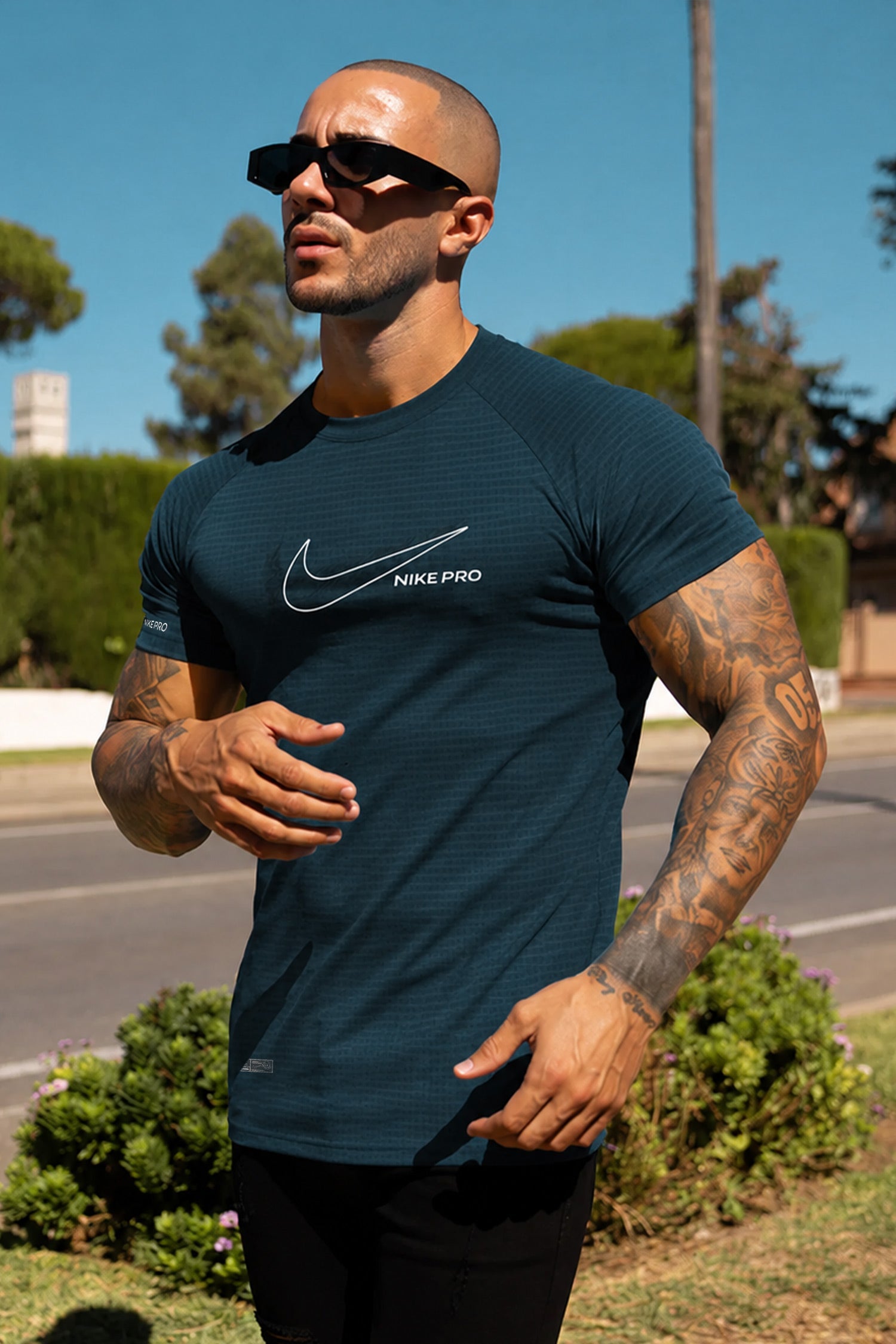 Nke Pro Honey Comb Textured Imp Dry-Fit Tee