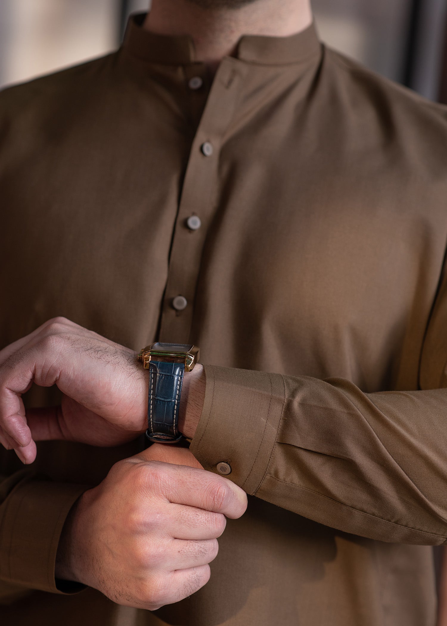CamelBrown Ban Plain - Kameez Shalwar - Men