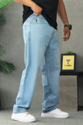 Classic Mid-Rise Style Denim Jean In Ice Blue