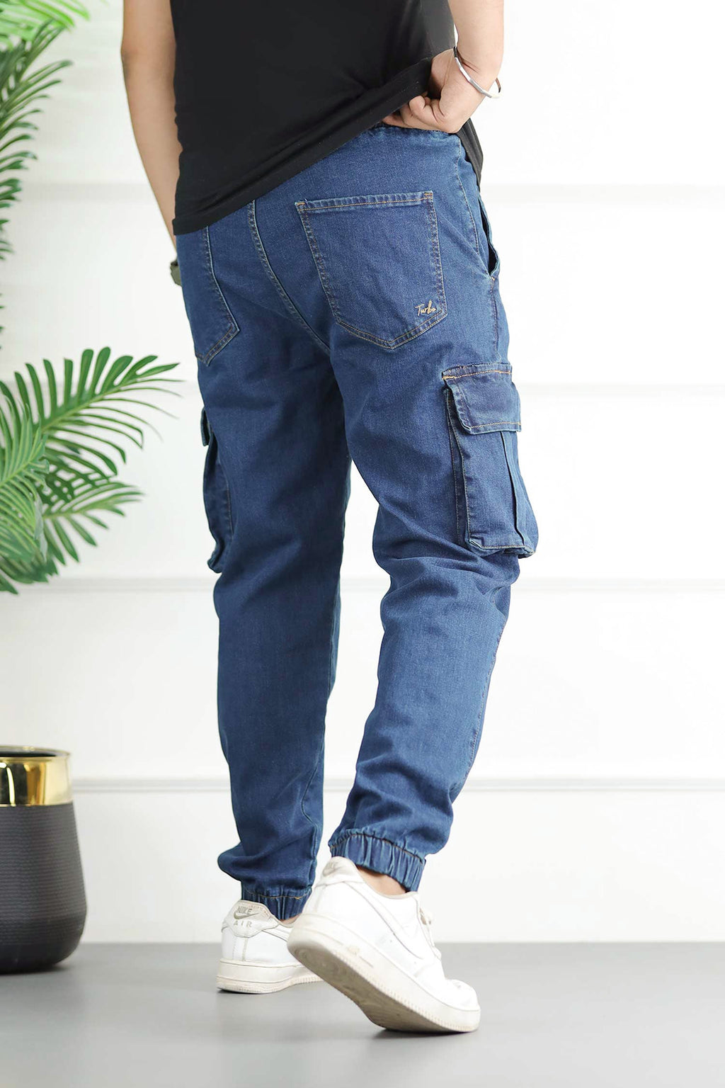 Jogging Pantalon Regular Homme Denim Jeans In Navy Blue