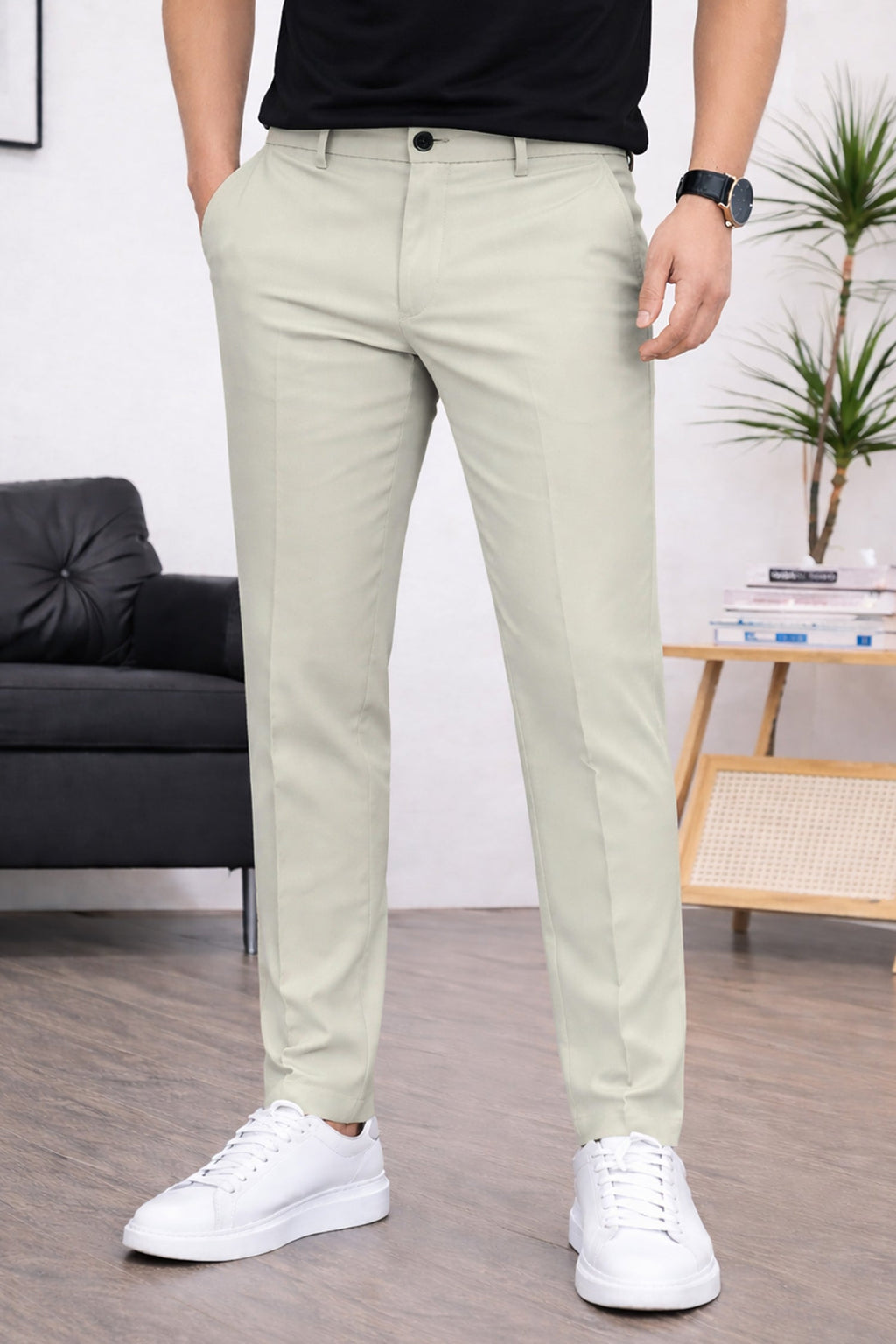 Skip to product information PreviousNext 50% off Regular & Tailored Formal Slim Fit Cotton Pant