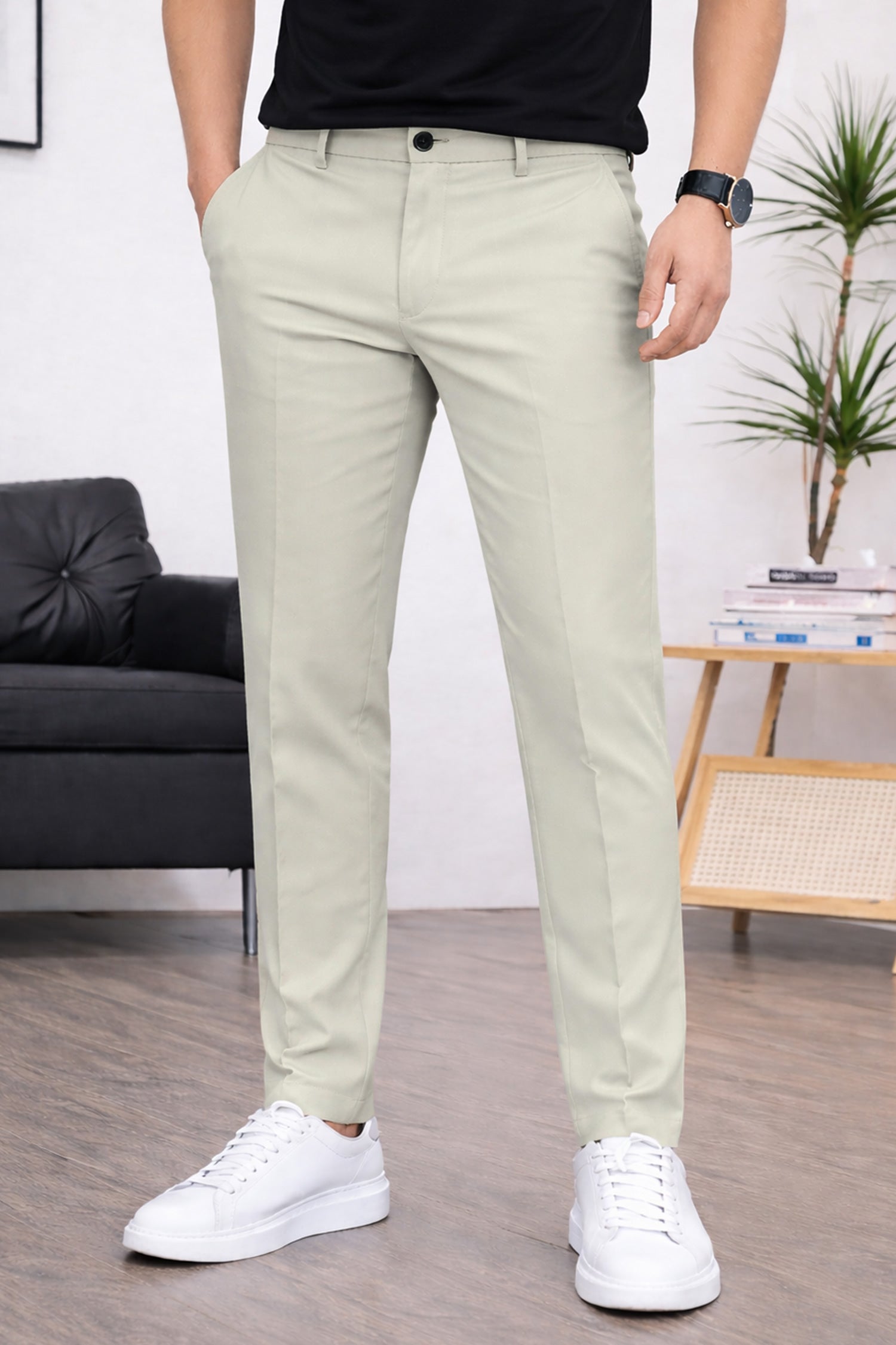Skip to product information PreviousNext 50% off Regular & Tailored Formal Slim Fit Cotton Pant