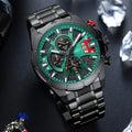 Black Dial Black Stainless Steel Chain Chronograph Men's Watch