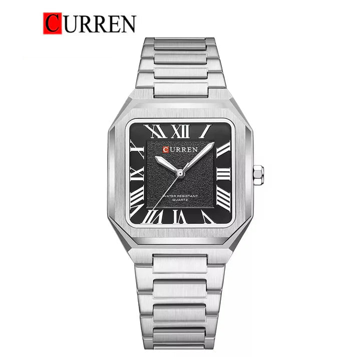 Black Dial Silver Stainless Steel Analog Men's Watch.
